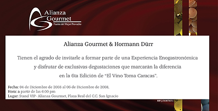 Actividades de Alianza Gourmet en el Vino Toma Caracas (Noviembre 2008)