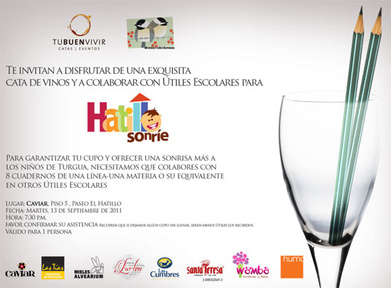 Degustación para recolectar útiles escolares