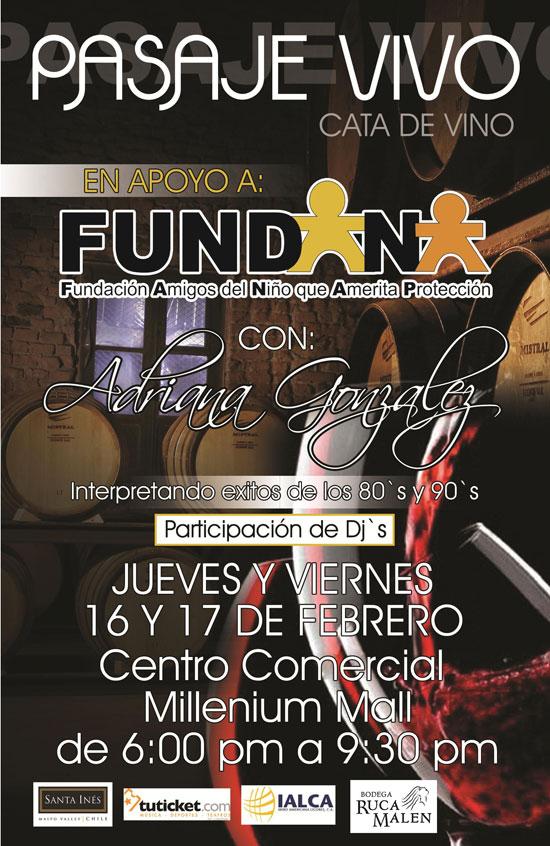 Pasaje Vivo! Cata de vinos en apoyo a FUNDANA