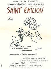 Château Barrail Des Graves 2001. El autor es Wolinski (Georges Wolinski)