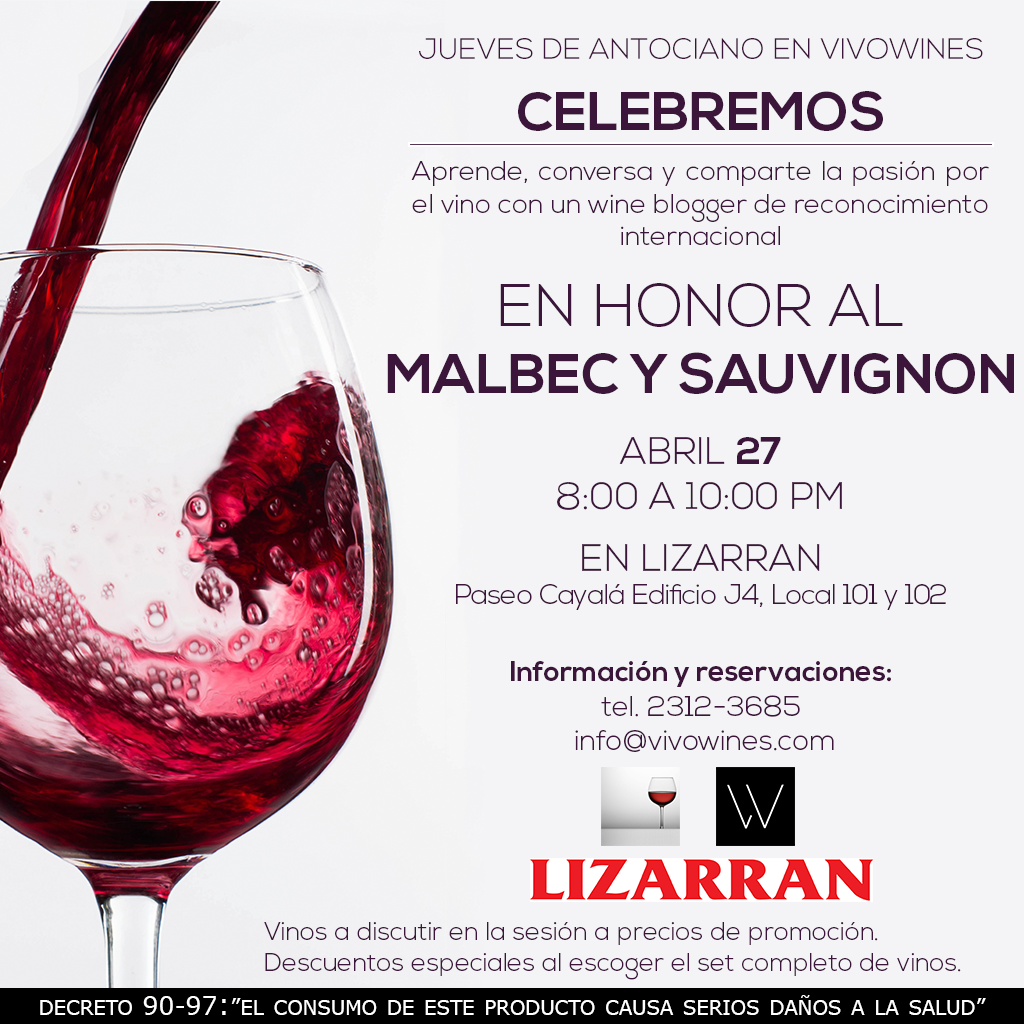 Jueves de Antociano Abril Malbec y Sauvignon Blanc